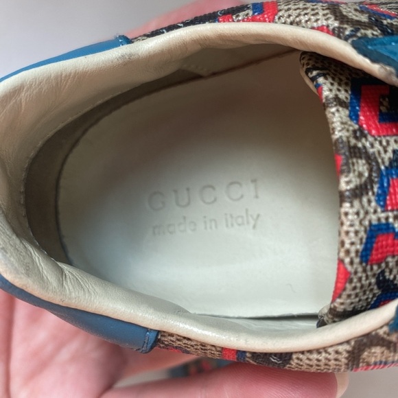 Gucci Supreme Canvas Kids Children's GG Gucci Wolves Sneakers Size 25 Toddler 9 - Picture 9 of 15